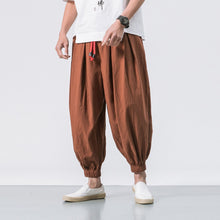 Load image into Gallery viewer, funninessgames Mens Vintage Hip Hop Style Baggy Jeans New Chinese Style Harem Pants Men Streetwear Casual Joggers Mens Pants Cotton Linen Sweatpants Ankle-Length Men Trousers M-5XL