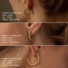 Load image into Gallery viewer, GD Vintage Spiral Twist Hoop Earrings For Women Punk Party Earrings Trendy Gold Color Silver Color Earrings Jewelry Pendientes