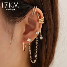 Load image into Gallery viewer, 17KM Crystal Lightning Ear Cuff Set Classic Gold Color Earrings for Women Geometric Non-Piercing Dangle Earrings Trendy Jewelry