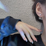 1 Pair Chic Flower Stud Earrings for Women Imitation Pearl Studs Fashion Girls Small Earrings