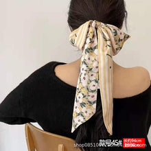 Load image into Gallery viewer, Elegant Women Narrow Long Scarf 100x6cm Chic French Gentle Elegant Chiffon Silk Tie Letter Print Bag Ribbon Headband Choker