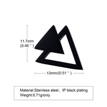 Load image into Gallery viewer, Vnox Cool Punk Triangle Stud Earrings for Men Jewelry, Anti Allergy Stainless Steel Geometric Ear Clip Accessory,1 Piece/ Pair