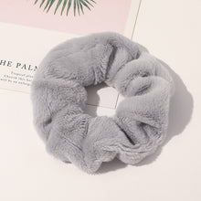 Load image into Gallery viewer, Winter Cow Color Hair Rope Women Velvet Scrunchie Rubber Band Soft Warm Elastic Hair Bands Christmas Gifts Hair Accessories