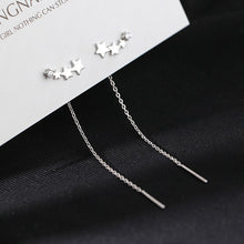 Load image into Gallery viewer, 2022 Trend Long Tassel Chain Climb Star Heart Beads Pendants Drop Earrings women&#39;s Straight Hanging Earings Fashion Jewelry