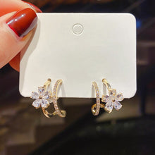 Load image into Gallery viewer, Korean Exquisite Flower Stud Earrings For Women Bling AAA Zircon Butterfly Bee Earring Girls Party Bride Wedding Jewelry Gifts