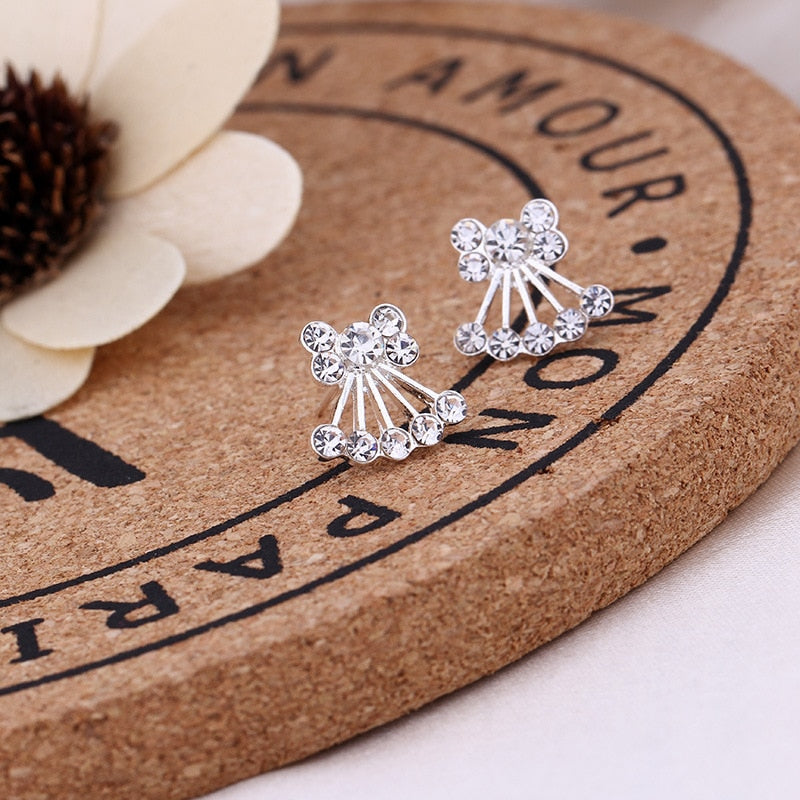 Luxury Crystal Small Stud Earrings For Women Girls Pearl Zircon Ear Stud Wedding Cubic Zirconia Fashion Exquisite Gift Jewelry