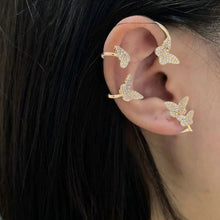 Load image into Gallery viewer, Gold Silver Color Ear Bone Clip For Women Sweet Exquisite Sparkling Crystal Butterfly Ear Cuff Clip Earring Wedding Jewelry