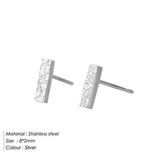 Load image into Gallery viewer, eManco Trendy Small Geometric Stud Earrings for Women Cool Tiny Stainless Steel Square Earings Fashion Jewelry