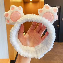 Load image into Gallery viewer, 2022 Creative Women Face Wash Bath Headband Sweet Cartoon Big Eyes Bow Sausage Mouth Cat Paw Scrunchie Hairband Hair Accessories
