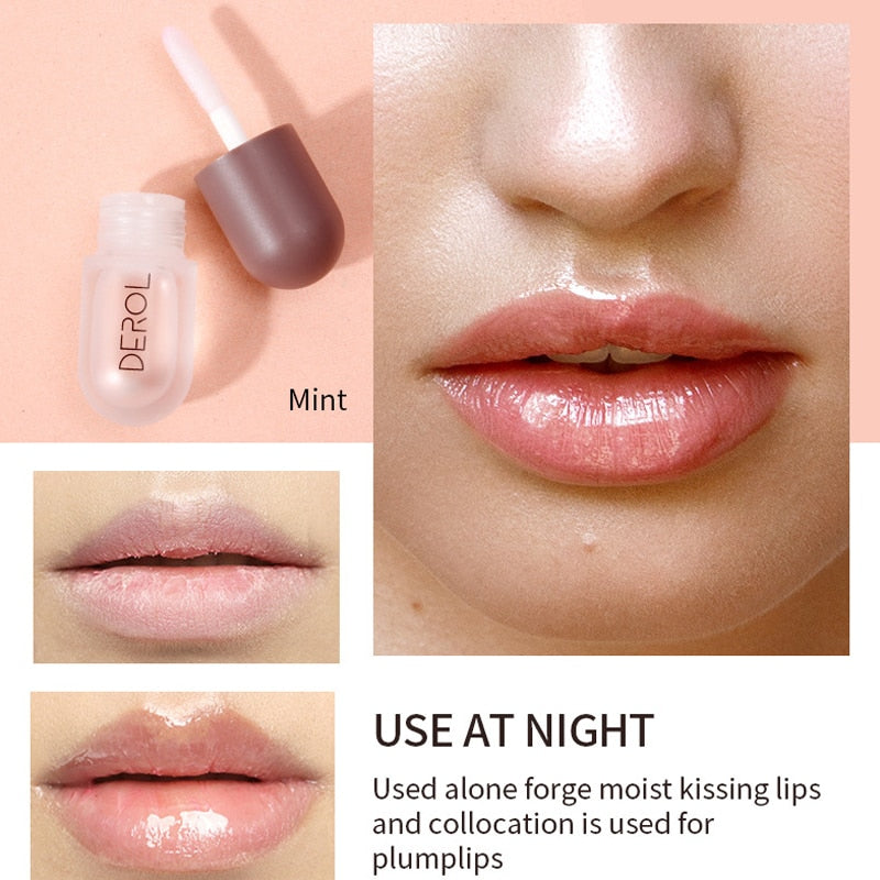 Day Night Instant Volume Lips Plumper Oil Moisturizing Repairing Reduce Lip Fine Line Serum Cosmetic Sexy Lip Gloss Makeup