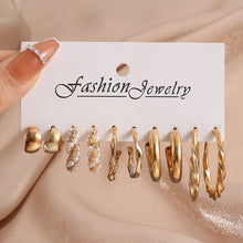 Load image into Gallery viewer, 17KM Butterfly Twist Hoop Earrings Set Heart Hollow Dangle Earrings for Women Metal Gold Color Stud Earrings Trendy Jewelry 2022