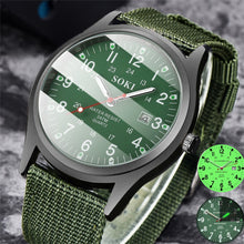 Load image into Gallery viewer, Fashion Mens Watches Luminous Hands Clock Luxury Military Sports Date Quartz Wristwatch Men Casual Nylon Watch relogio masculino