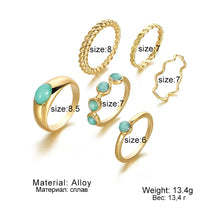 Load image into Gallery viewer, DAXI 10 Piece Butterfly Twist Rings Set Gold Color Women Punk Crystal Pearl Rings Round Geometric Rings 2022 Jewelry Gifts