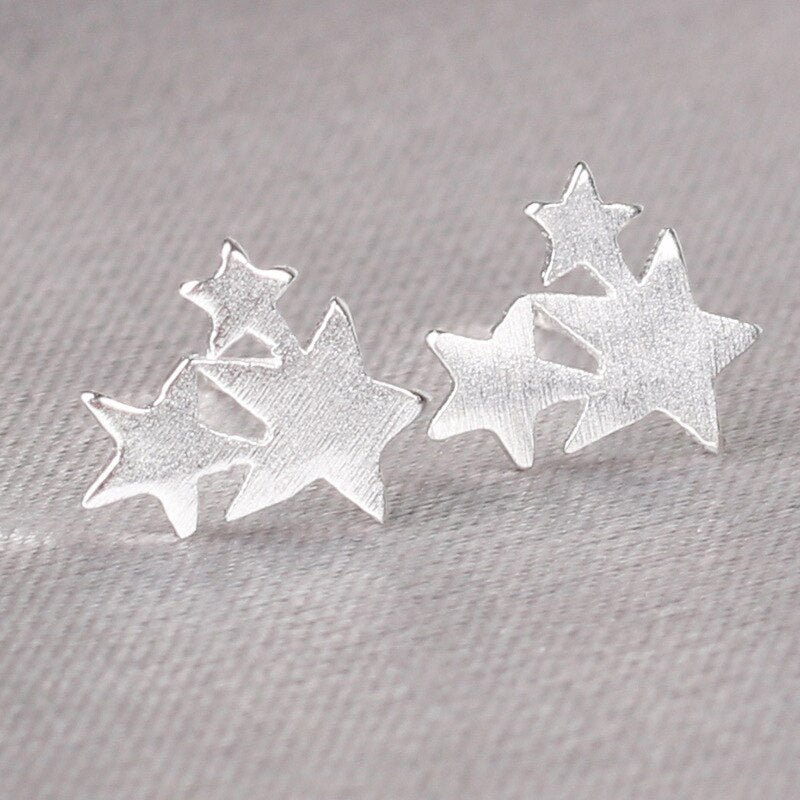 925 Silver Needles Mini Stud Earrings for Women Prevent Allergy Butterfly Elk Daisy Ghost Heart Ear Studs Christmas Xmas Jewelry