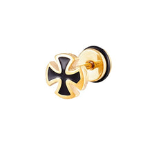 Load image into Gallery viewer, Trend Unisex Women Men Stud Earrings Knights Templar Iron Cross Ear Piercing Stainless Steel Maltese Crucifix Biker Ear Jewelry