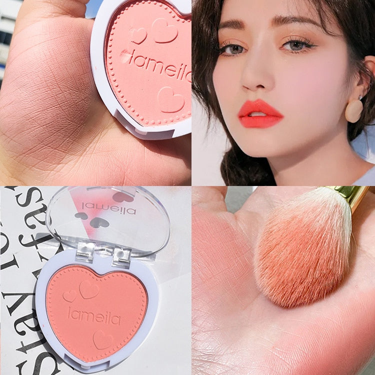 Blush Makeup Love Palette 4 Color Mineral Powder Peach Red Rouge Lasting Natural Hawthorn Cheek Tint Waterproof Blusher Cosmetic
