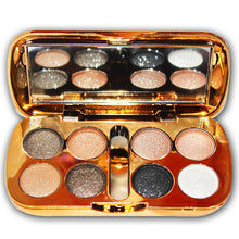 Load image into Gallery viewer, High Qual Glitter Eyeshadow with Brush Face Makeup Cosmetics Shiny Eye Shadow Palette 8 Colors Eyeshadow for Makeup