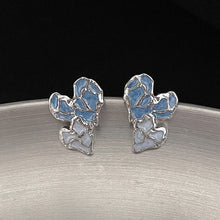 Load image into Gallery viewer, Mihan Modern Jewelry Heart Earrings New Trend 2022 Popular Style Metal Silver Plated Double Love Blue Stud Earrings For Girl