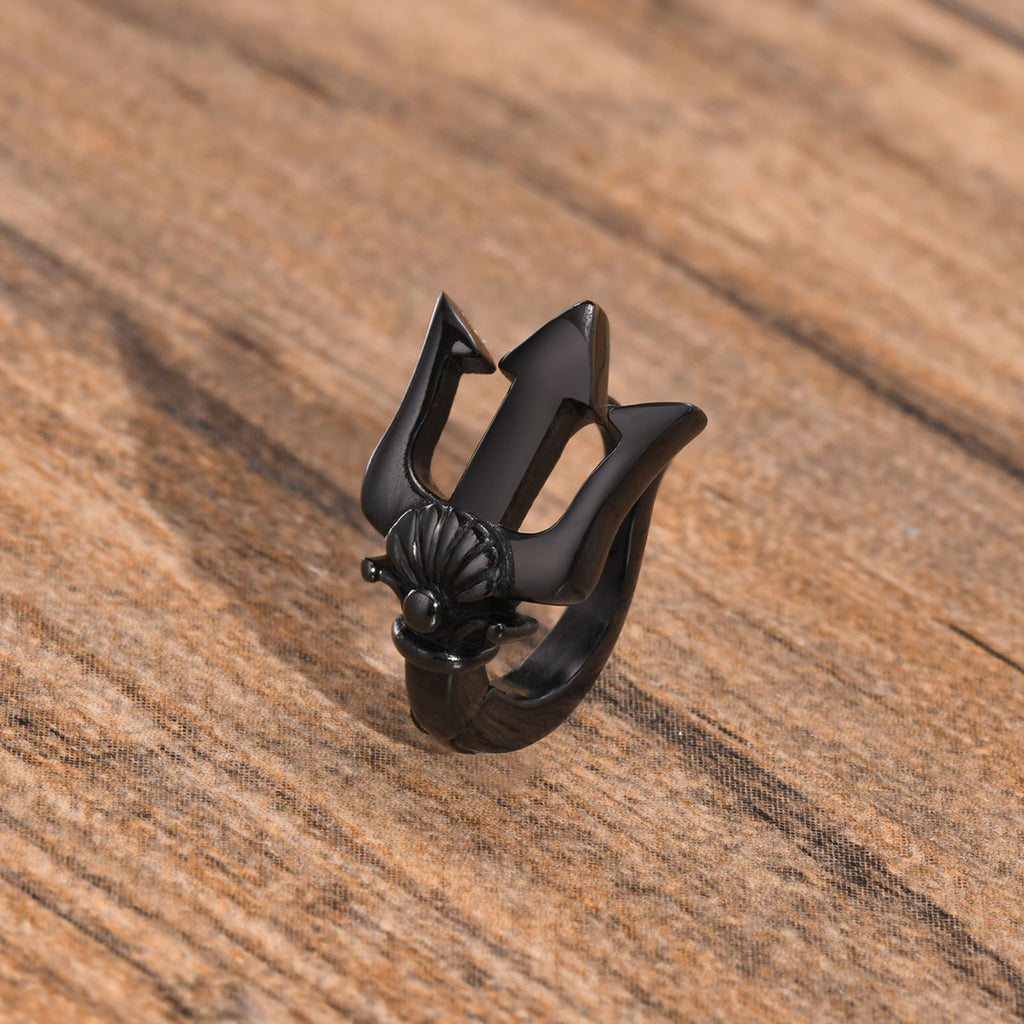 Vnox Trident Earrings for Men, Punk Rock Stainless Steel Cool Hoop Earrings, Cool Boy Ear Jewelry