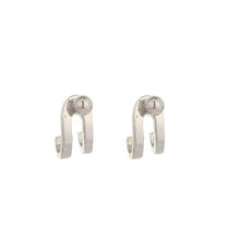 Load image into Gallery viewer, Fashion Silver Color Double Hook Bead Back Hanging C-shaped Stud Earrings for Women&#39;s Personality Hip-hop Fashion Jewelry