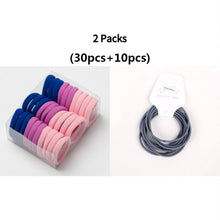 Load image into Gallery viewer, 30Pcs Elastic Hair Accessories For Women Kids Black Pink Blue Rubber Band Ponytail Holder Gum For Hair Ties Scrunchies Hairband
