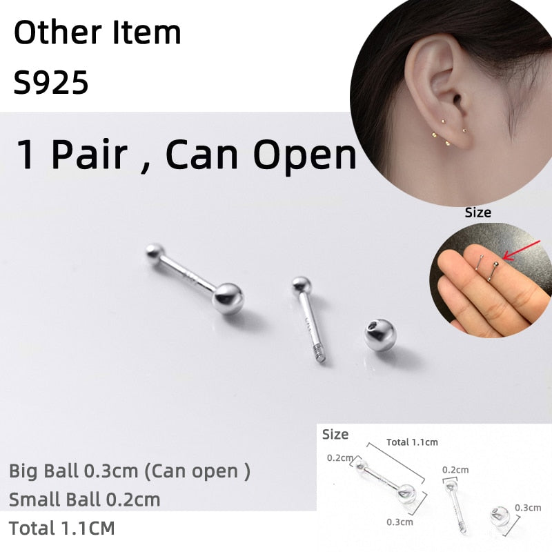 La Monada Fashion Womens Earrings Silver 925 Keep Ear Piercing 999 Silver Earrings For Women Ball Silver Stud Earrings Girl