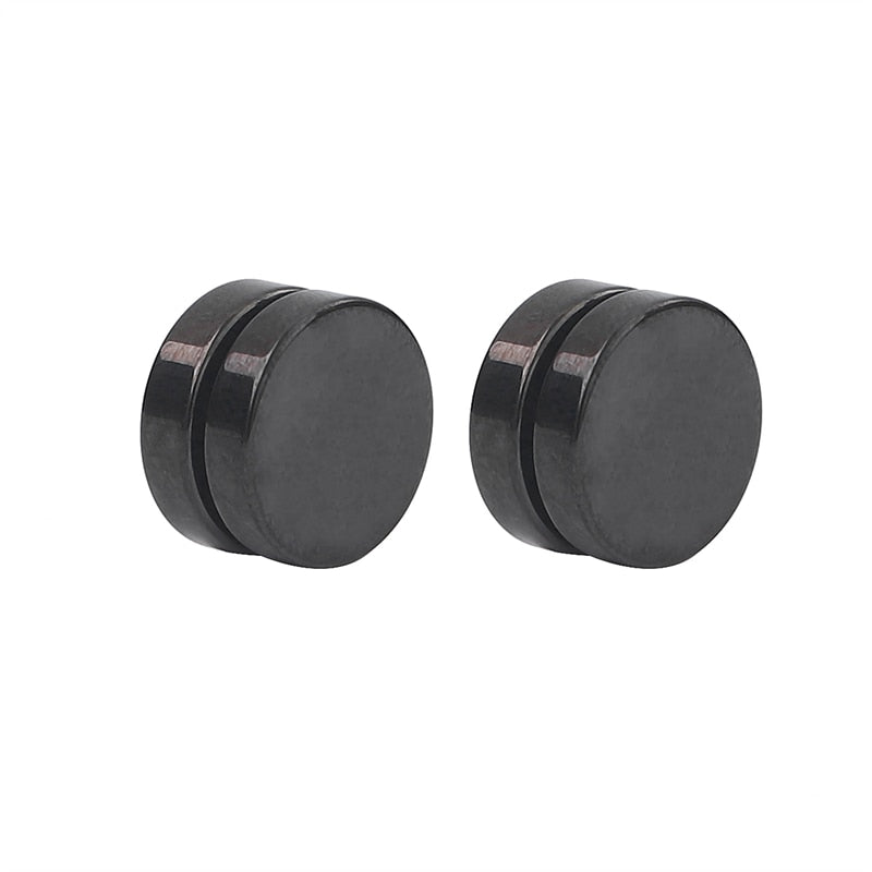 2pcs Round Beautiful Circle Non Piercing Strong Magnet Magnetic Punk Mens Ear Clip 6/8/10/12mm Girls Non Piercing Fake Earrings