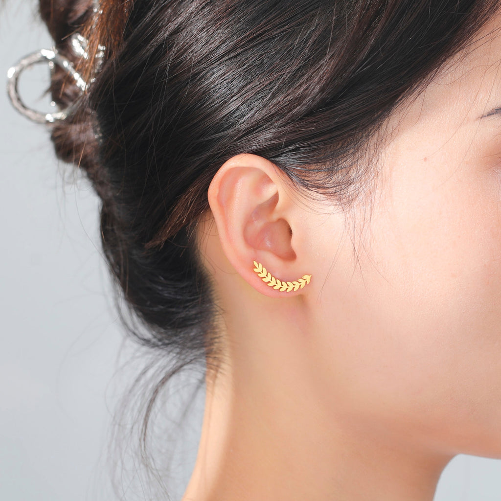 Skyrim Wheat Ears Stud Earring for Women Girls Stainless Steel Ear Studs 2022 Minimalist Korean Fashion Jewelry Birthday Gift