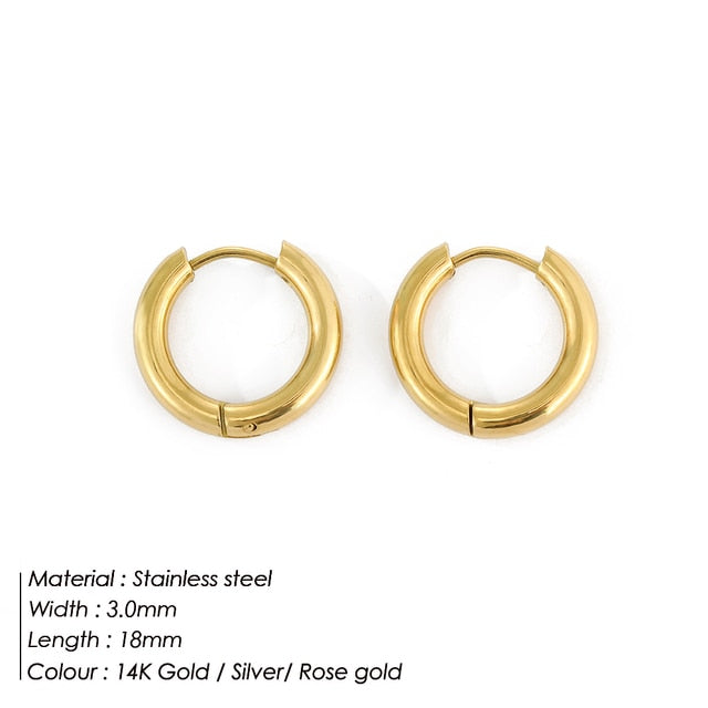 JUJIE 316 stainless steel pole simple round geometric ladies earrings fashion all-match party jewelry can be sold wholesale