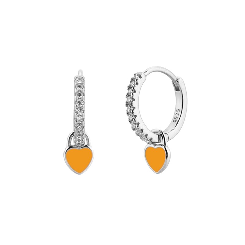 KEYOUNUO Gold Silver Filled Zircon Hoop Drop Earrings Set For Women CZ Dripping Oil Colorful Dangle Earrings Jewelry Wholesale