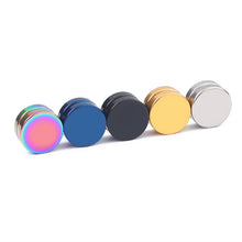 Load image into Gallery viewer, 2pcs Round Beautiful Circle Non Piercing Strong Magnet Magnetic Punk Mens Ear Clip 6/8/10/12mm Girls Non Piercing Fake Earrings