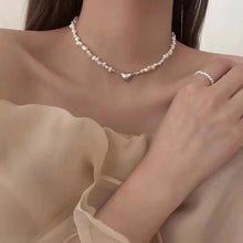 Load image into Gallery viewer, Korean Fashion Baroque Pearl Chain Choker Necklace for Women Girls 2022 Trend Jewelry Heart Pendant Necklace Bridal Engagement