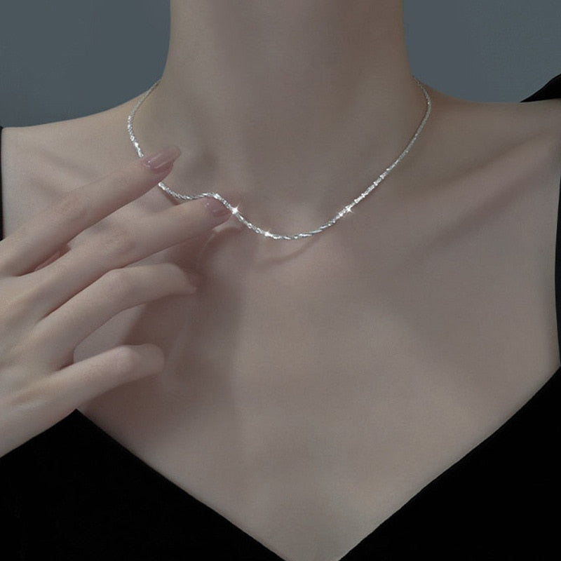 2022 New Popular Colour Sparkling Clavicle Chain Choker Necklace For Women Fine Jewelry Wedding Party Gift
