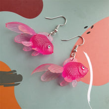 Load image into Gallery viewer, Handmade Fish Earrings 5 Colours Choose From Plastic Emulation Goldfish Earrings Funky Earrings Quirky Earrings Fashion Jewelry