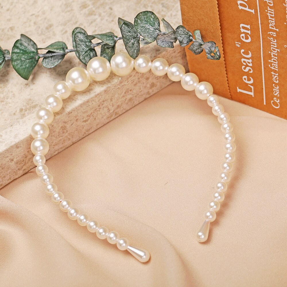 Ladies Mix Styles Pearl Hairbands Fashion Sweet White Beads Headbands for Women Girls Hair Hoops Bands Bride Hair Accessories