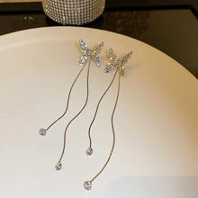 Load image into Gallery viewer, New Fashion Trend S925 Silver Needle Elegant Delicate Butterfly Micro-Set Zircon Tassel Earrings Women&#39;s Jewelry Party Gifts