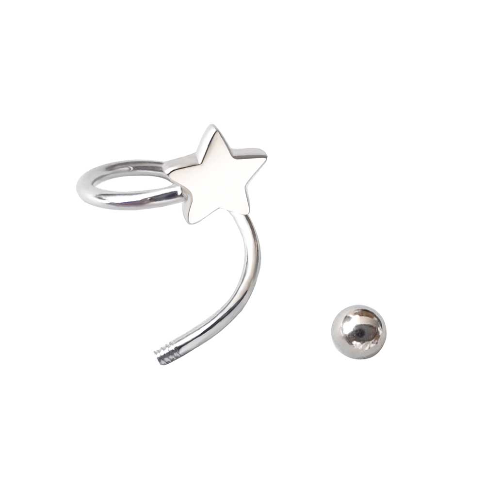 1Pc Left Ear Piercing Screw Ball Star Heart Ear Bone Rotating Wave Mini Stud Earrings for Women Personality Party Gfit