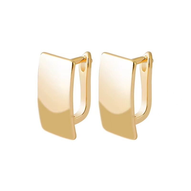 Creative Personality Gold Color Women&#39;s Earrings Metal Geometry Shiny Rectangular Glossy Earrings for Women Engagement Jewelry