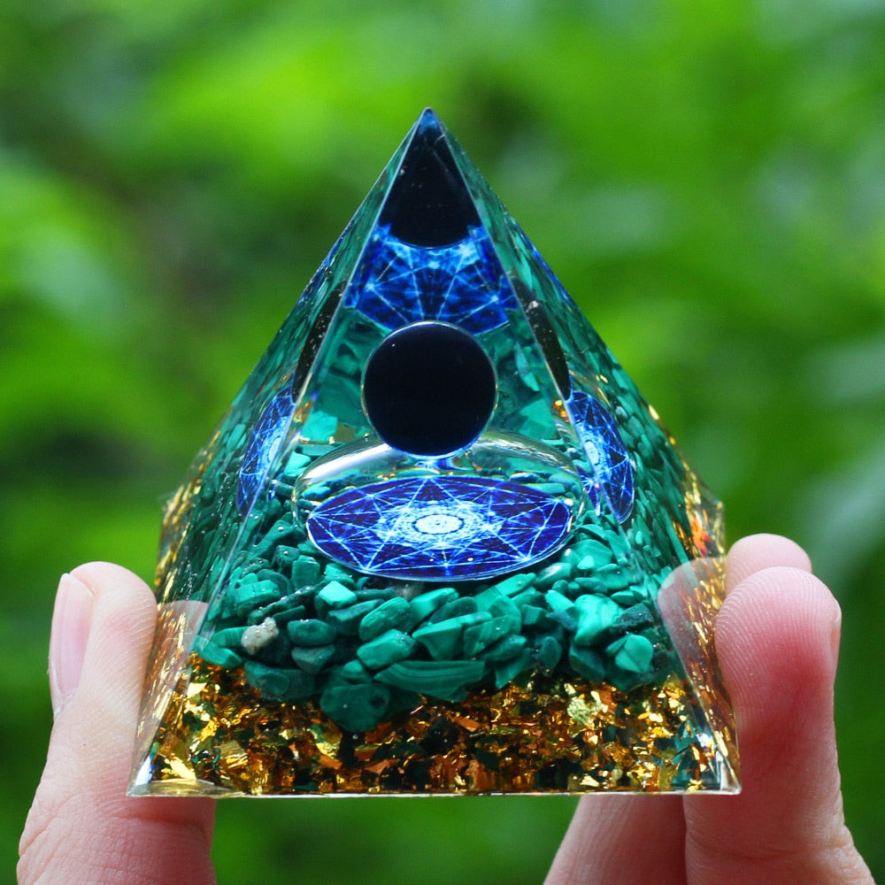 Crystals Stone Orgone Pyramid Energy Generator Natural Amethyst Peridot Reiki Chakra Meditation Tool Room Decor Christmas Gift