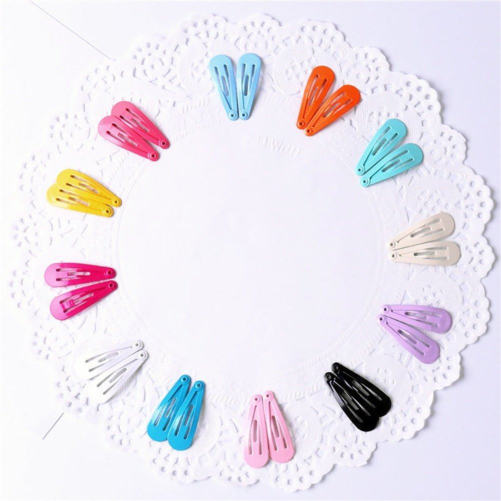 50pcs/box Candy Color Baby Girls Hair Clips 3cm BB Barrettes Hairpins Metal Women Alligator Clip Fashion Styling Accessories