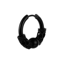 Load image into Gallery viewer, Punk Vintage Design Leaf Hoop Earrings For Women Men Jewelry Accessories Black Stainless Feather Earring Brincos