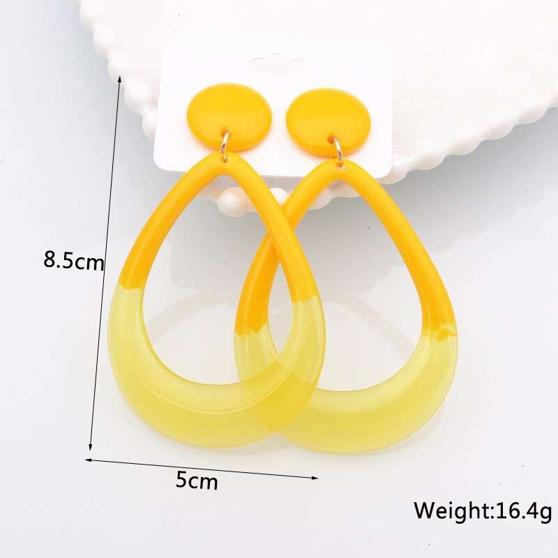 Yellow Color Geometric Dangle Earrrings for Women Hollow Heart Pendants bijoux femme Multi-layers Flower Earrings Party Gifts