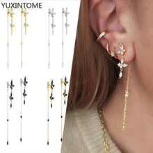 Load image into Gallery viewer, YUXINTOME 925 Sterling Silver Needle Trendy Long Tassel Butterfly Drop Earrings 2022 Fashion Hanging Earrings Jewelry Girls