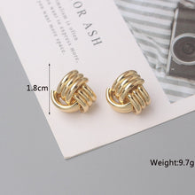 Load image into Gallery viewer, Twist Metal Stud Earrings for Women Hollow Geometric Statement Gold Color Earrings Personality Unusual Earrings Trend Brincos