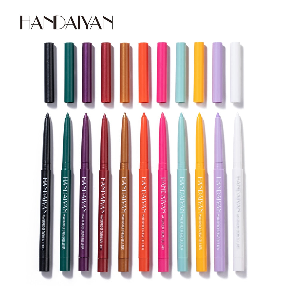 HANDAIYAN 20 Color Option Matte Eyeliner Gel Pencil Easy to Wear Colorful White Yellow Blue Eye Liner Pen Cream Makeup Cosmetics