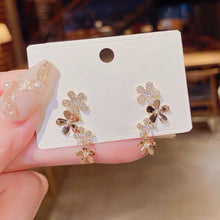 Load image into Gallery viewer, 2022 New Arrival Zircon Flower Stud Earrings For Women Korean Elegant Luxury Flowers Earring Girl Party Trendy Statement Jewelry