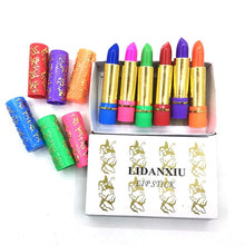 Load image into Gallery viewer, 6pcs Magic Color Changing Lipstick Spotting Lipgloss Lipstick Long Lasting Lip Liner Butterfly Green Lipstick Cosmetics Makeup