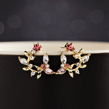 Load image into Gallery viewer, 2022 Korean Exquisite Flower Butterfly Earrings For Women Bling AAA Zircon Stud Earring Girl Wedding Party Sweet Jewelry Brincos