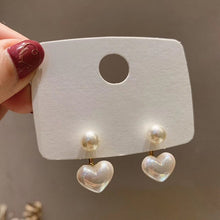 Load image into Gallery viewer, 2022 New Korean Zircon Fishtail Pearl Stud Earrings For Women Shiny Crystal Butterfly Leaf Earring Girls Party Sweet Jewelry