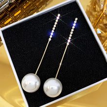 Load image into Gallery viewer, 2022 New Classic Elegant Imitation Pearl Dangle Earrings For Women Crystal Long Tassel Exquisite Drop Earring Wedding Jewelry